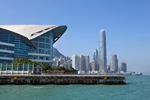 Hong Kong Skyline Collection: The city skyline of the Central area of Hong Kong and the Convention Centre in Hong Kong