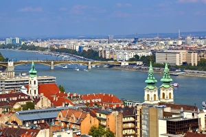 City Skyline and the River Danube in Budapest, Hungary