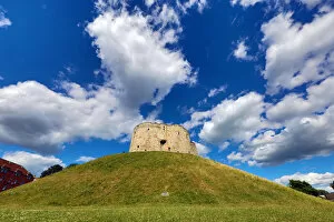 Yorkshire Collection: Cliffords Tower at York Castle in York, Yorkshire, England