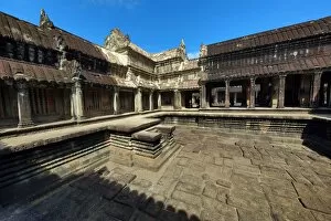Images Dated 18th November 2016: Courtyard in Angkor Wat Temple in Siem Reap, Cambodia