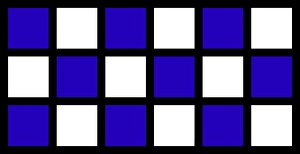Creative checked pattern of blue and white squares and black boxes background design Creative checked pattern of blue and white squares and black boxes background design