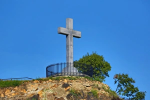 Cross Monument on Gellert Hill in Budapest, Hungary