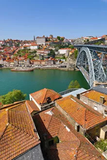 Porto, Portugal Collection: The Dom Luis I metal arch bridge and the city skyline in Porto, Portugal