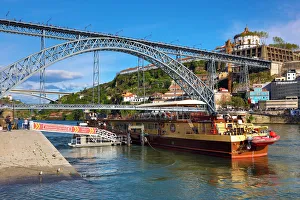 The Dom Luis I metal arch bridge in Porto, Portugal