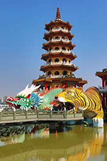 Dragon and Tiger Pagodas temple at the Lotus Ponds, Kaohsiung, Taiwan Dragon and Tiger Pagodas temple at the Lotus Ponds, Kaohsiung, Taiwan