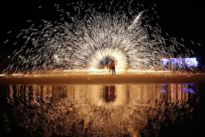 fire sai kaew beach koh samet thailand