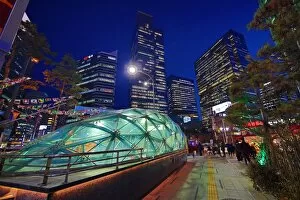 Seoul, Korea Collection: Gangnam metro station glass roof and buildings, Seoul, Korea