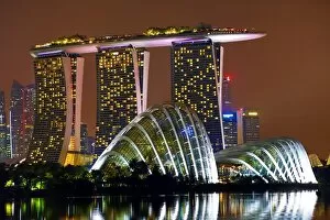 Images Dated 17th November 2015: Gardens by the Bay and Marina Bay Sands Hotel, Singapore