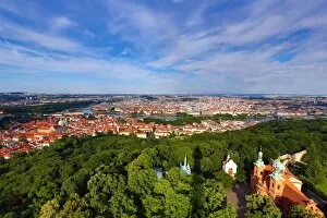 Prague, Czech Republic Collection: General city skyline view of Prague and the Vtlava River, Czech Republic