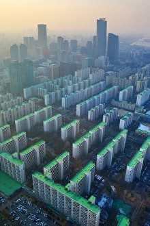 Seoul korea/general view blocks flats seoul city skyline dusk Seoul korea/general view blocks flats seoul city skyline dusk