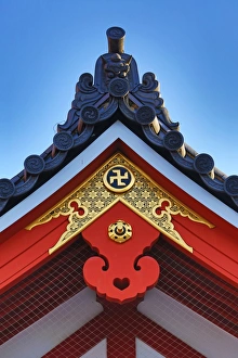 Oriental architecture of the roof of the Sensoji Asakusa Kannon Temple, Tokyo, Japan