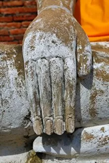 Images Dated 8th July 2017: Hand of buddha statue at Wat Yai Chaimongkol Temple, Ayutthaya, Thailand