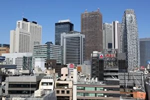 Images Dated 4th April 2013: High rise office buildings in Shinjuku city skyline in Tokyo, Japan