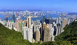 Hong Kong City Skyline and Victoria Harbour from Victoria Peak, Hong Kong, China hong kong city skyline victoria harbour victoria