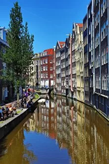 Amsterdam Collection: Houses on the Oudezijds Achterburgwal canal in Amsterdam, Holland