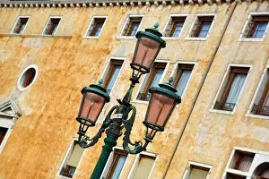 Images Dated 9th February 2013: Lamp post and the wall of a building with windows in Venice, Italy