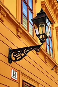 Images Dated 27th May 2016: Metal street lamp on a building in Matoseva Ulica in Zagreb, Croatia