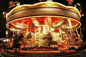 Images Dated 18th November 2012: Motion blur view of a Merry go round carousel in London