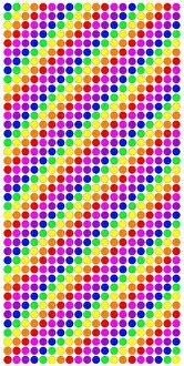 Perfect for Phone Covers Collection: Multi-coloured spots, circles and dots in lines of colourful rainbow colours