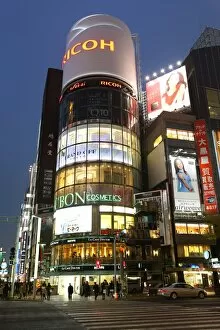Images Dated 27th March 2013: Night street scene and lights of Ginza, Tokyo, Japan