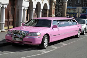 St. Petersburg, Russia Collection: Pink stretch limousine car in St. Petersburg, Russia