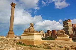 Egypt Collection: Pompeys Pillar, a triumphal memorial column, Alexandria, Egypt