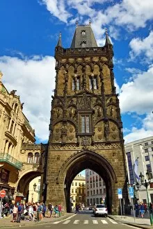 Prague, Czech Republic Collection: The Powder Tower Gothic Gate in Prague, Czech Republic