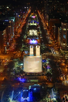 Projection mapping images on ice sculptures at the 65th Sapporo Snow Festival 2014, Sapporo, Japan