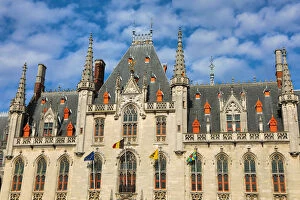 Bruges, Belgium Collection: The Provinciaal Hof or Province Court, a Neogothic building on the market square, Bruges