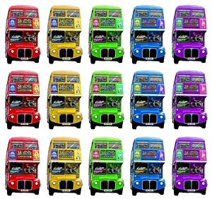 Souvenir Red and Rainbow London Double-Decker Routemaster Bus