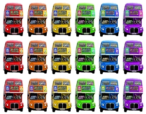 Souvenir Red and Rainbow London Double-Decker Routemaster Bus