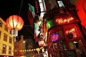 Red Collection: Red Chinese Lantern and lights in Chinatown, London