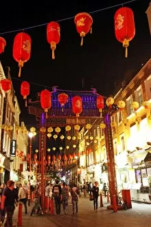 Images Dated 28th September 2011: Red Chinese Lantern and lights in Chinatown, London