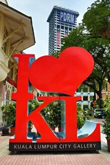 Images Dated 10th September 2014: Red heart in the I love KL ststue outside the Kuala Lumpur City Gallery in Kuala Lumpur, Malaysia