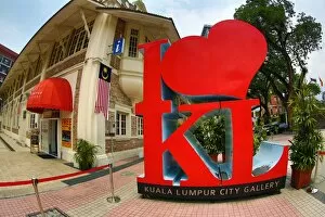 Images Dated 10th September 2014: Red heart in the I love KL ststue outside the Kuala Lumpur City Gallery in Kuala Lumpur, Malaysia
