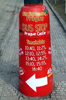 Red Collection: Red Prague Castle city sightseeing bus stop
