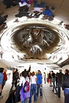 Images Dated 21st October 2012: Reflections in the Cloud Gate Sculpture, Chicago, Illinois, America