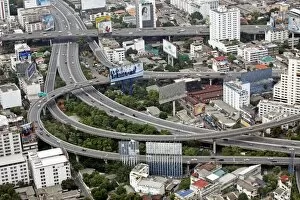Images Dated 24th June 2012: Road system in the Bangkok city skyline, Bangkok, Thailand