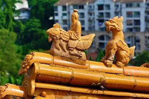 Images Dated 10th April 2015: Roof decorations on the Thean Hou Chinese Temple, Kuala Lumpur, Malaysia