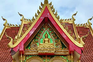 Vientiane, Laos Collection: Roof decorations at Wat Si Saket Buddhist Temple, Vientiane, Laos