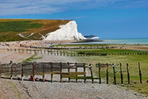 Images Dated 22nd July 2018: The Seven Sisters chalk cliffs, Cuckmere Haven, West Sussex, England, United Kingdom