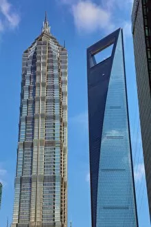 Images Dated 8th April 2015: The Shanghai Central Tower and the Jin Mao Tower in Luijiazui, Pudong, Shanghai, China