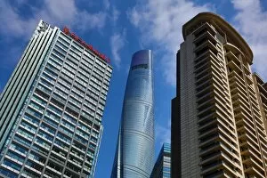 Images Dated 8th April 2015: The Shanghai Central Tower skyscraper building in Luijiazui, Pudong, Shanghai, China