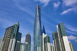 Images Dated 8th April 2015: The Shanghai Central Tower skyscraper building in Luijiazui, Pudong, Shanghai, China