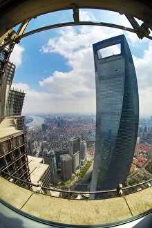 Images Dated 8th April 2015: The Shanghai World Financial Center skyscraper building in Luijiazui, Pudong, Shanghai, China