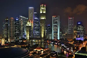 Singapore city skyline and Marina Bay at night, Republic of Singapore Singapore city skyline and Marina Bay at night, Republic of Singapore