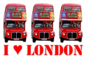 Red London Double-Decker Routemaster Bus