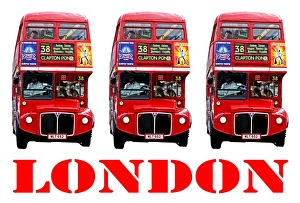 Red London Double-Decker Routemaster Bus