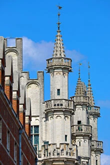Brussels, Belgium Collection: Spires of the Town Hall in the Grand Place or Grote Markt, Brussels, Belgium