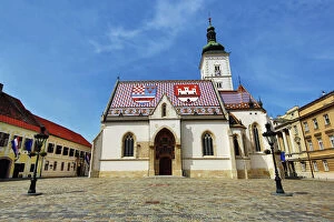 Images Dated 27th May 2016: St. Marks Church in St. Marks Square in Zagreb, Croatia